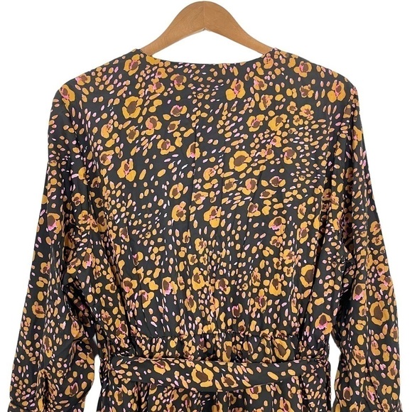 Vera Moda Curve Sandra Henna 7/8 Faux Midi Wrap Dress Sleeve Floral Print NWT - Picture 8 of 15